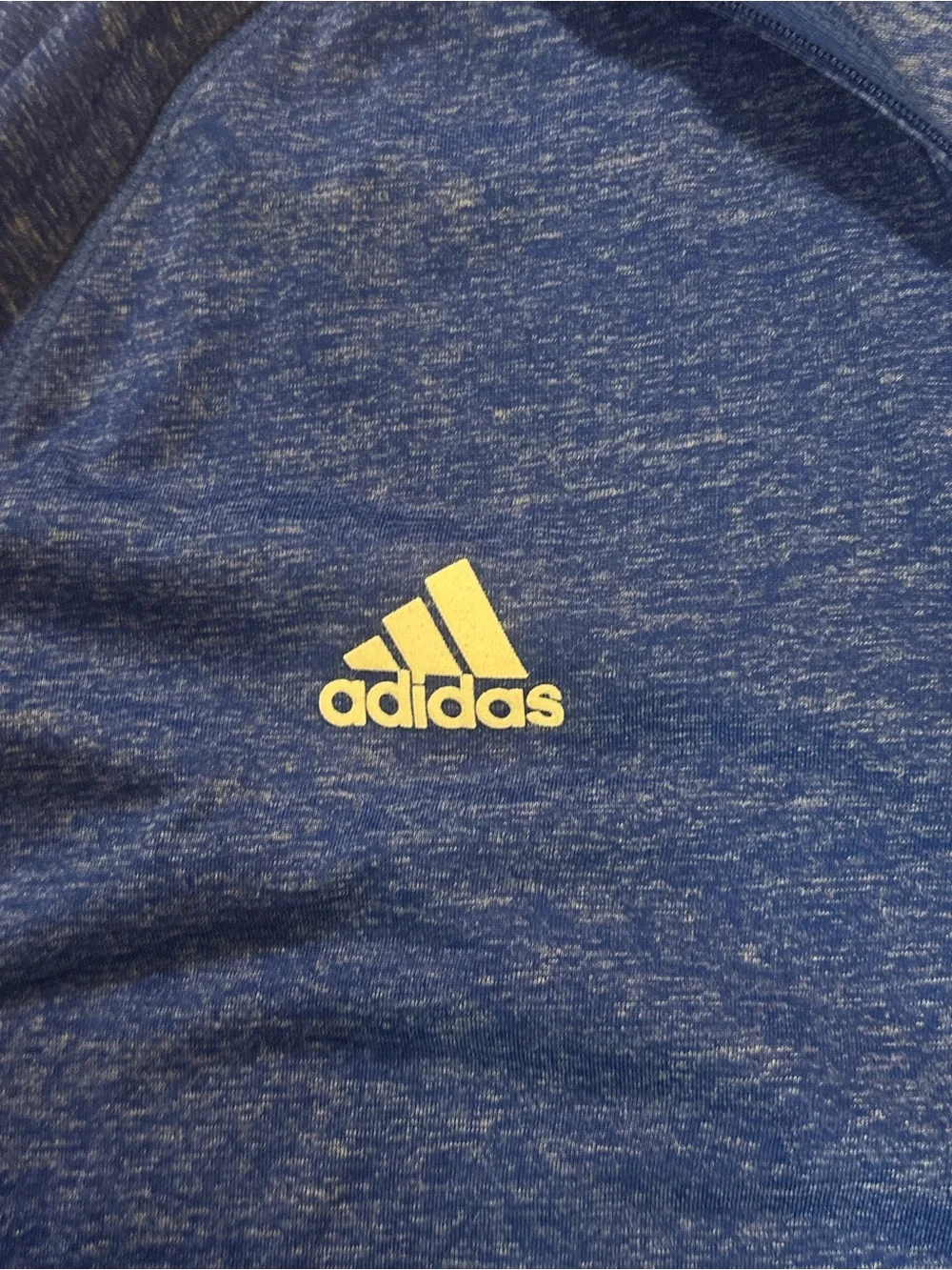 adidas Blue KU Heathered Quarter-Zip Pullover